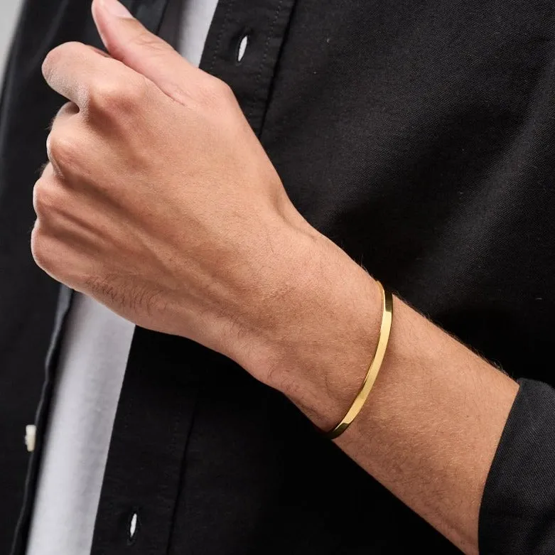 Simple Metal Cuff Bracelet - Gold