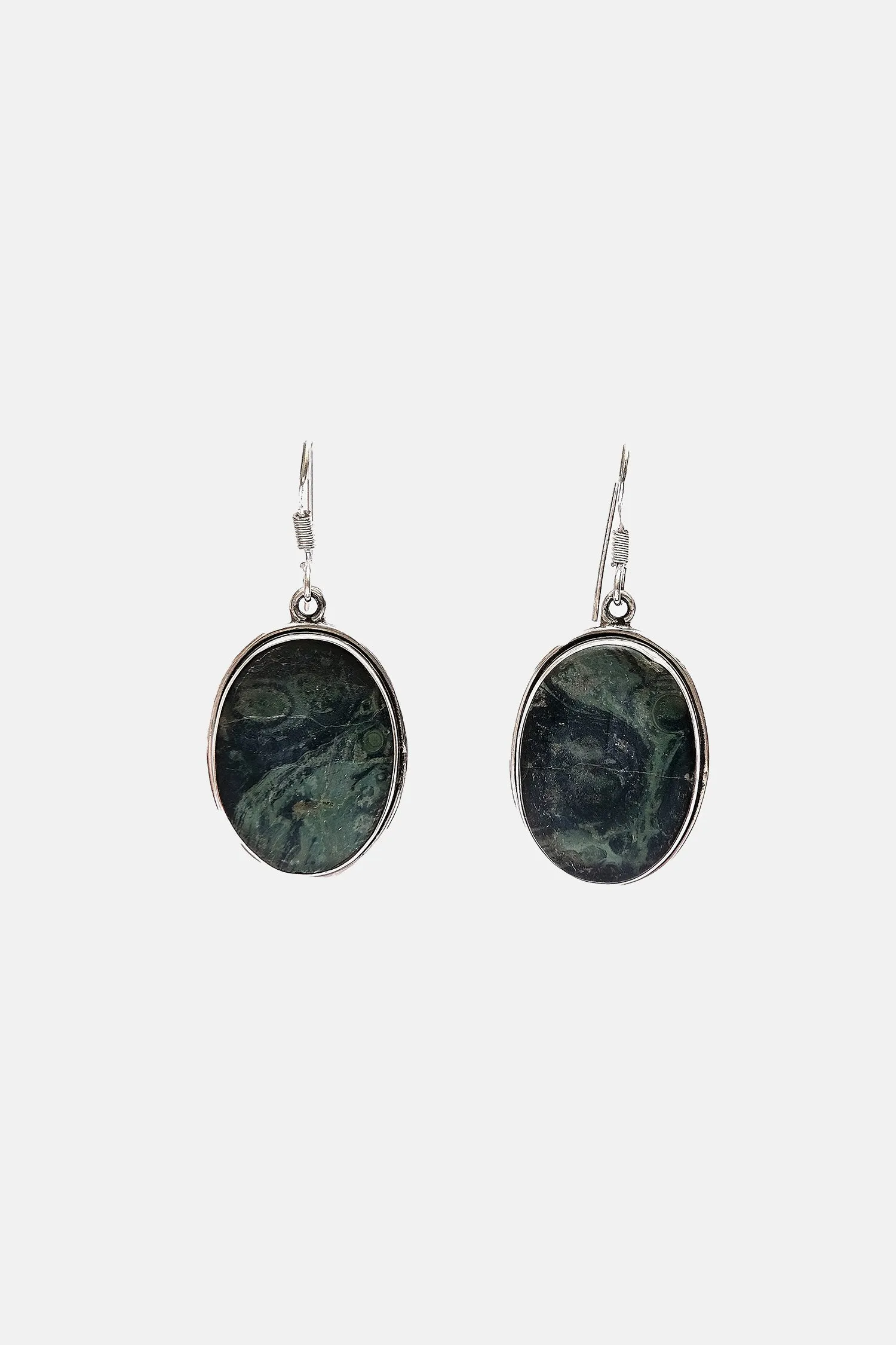 Sleek Dark Coloured Oval Hook Earrings