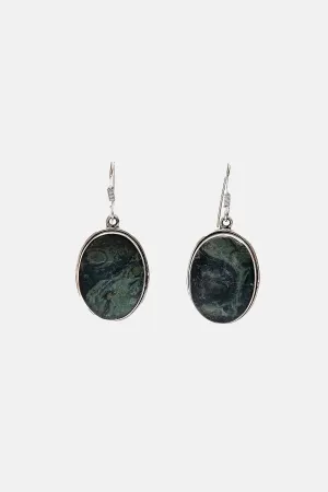 Sleek Dark Coloured Oval Hook Earrings