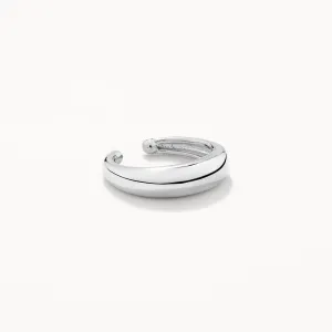Slim Curve Single Ear Cuff in Silver