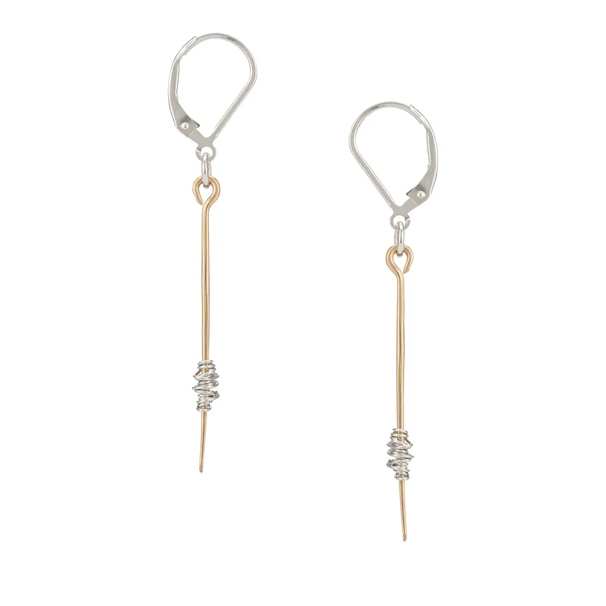 Small Stitched Stem Earrings