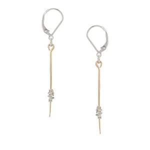Small Stitched Stem Earrings