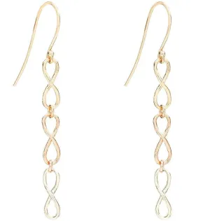 Small Tri Color Infinity Dangle Earrings