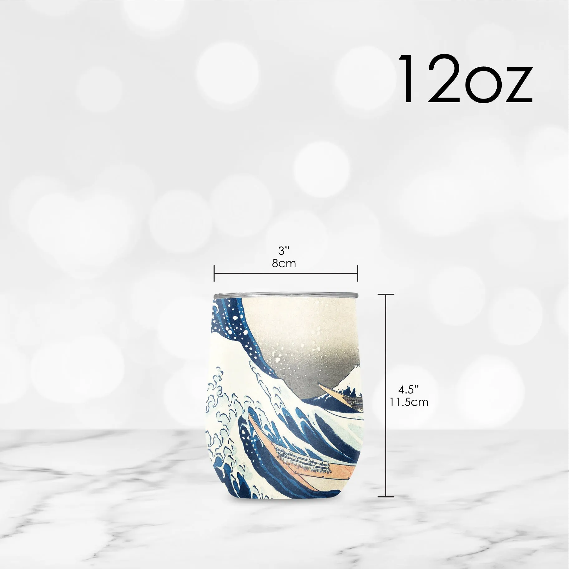 Stemless Wine Tumbler - Hokusai "The Great Wave"