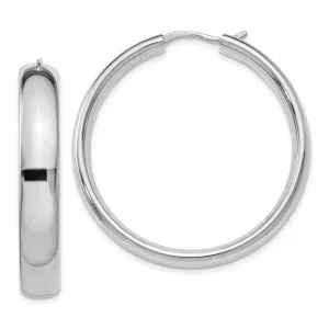 Sterling Silver Half Round Tube Hoop Earrings