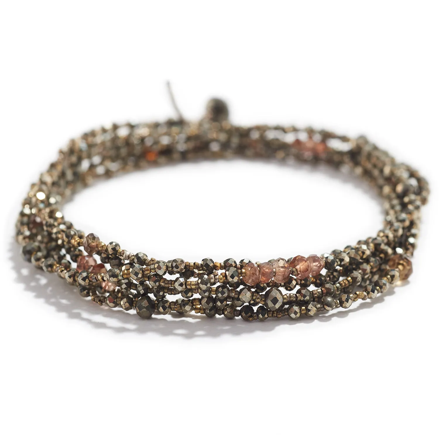 Tassel Necklace with Pyrite and Andalusite