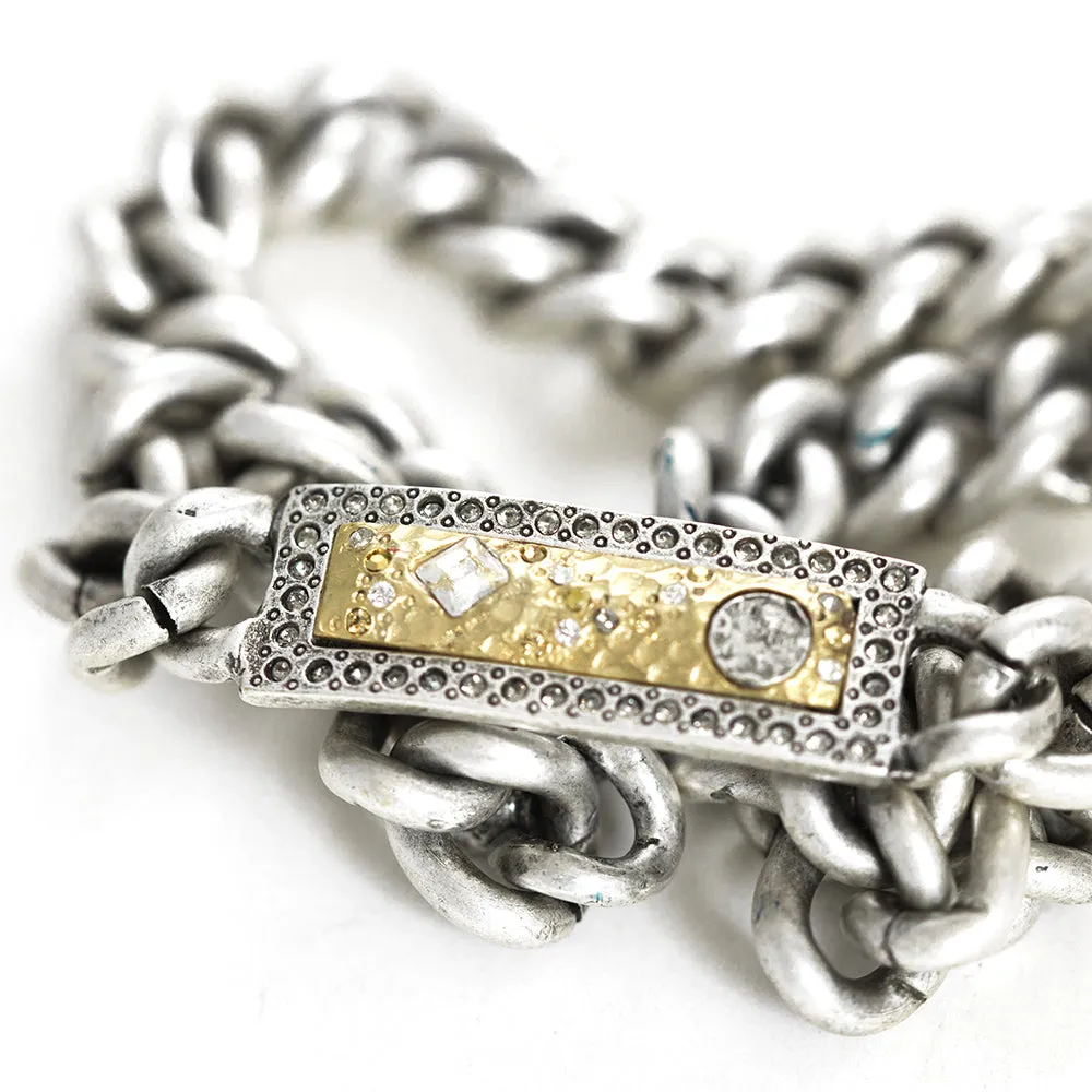 Tat2 Designs Vintage Silver Zeus Double Wrap ID Bracelet