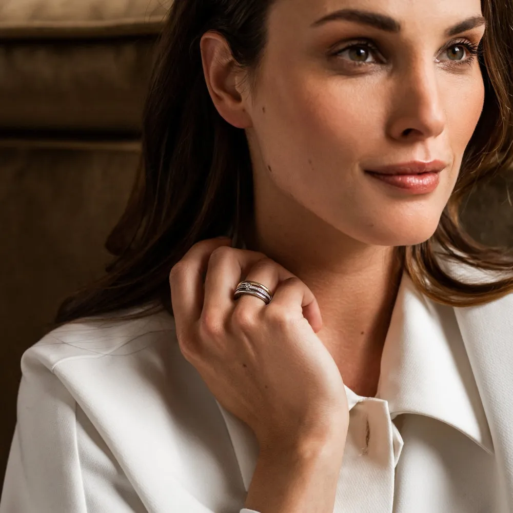 Ti Sento Two-Tone Stacking Ring