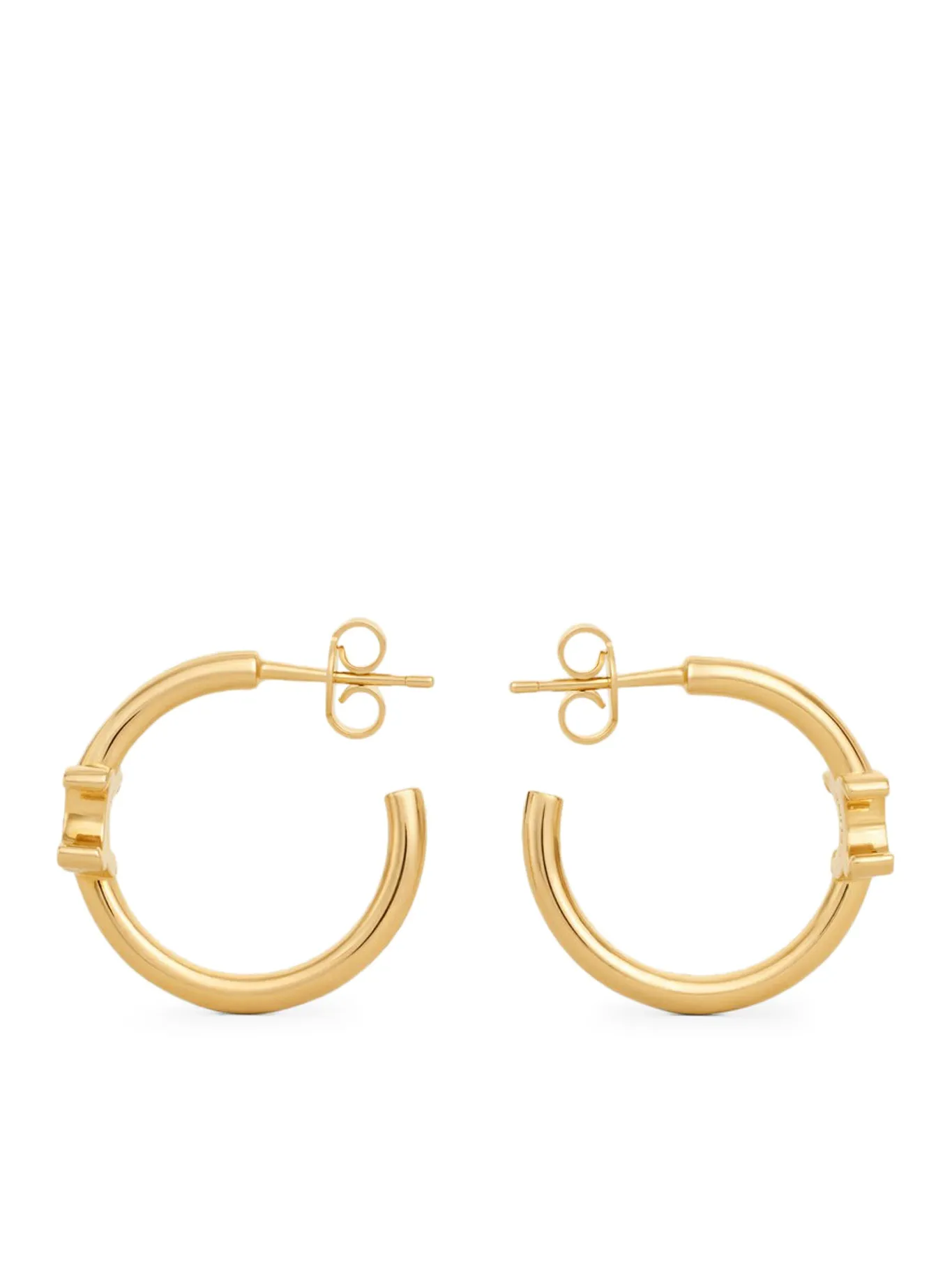 TRIOMPHE ASYMMETRIC HOOP EARRINGS IN BRASS GOLD FINISH