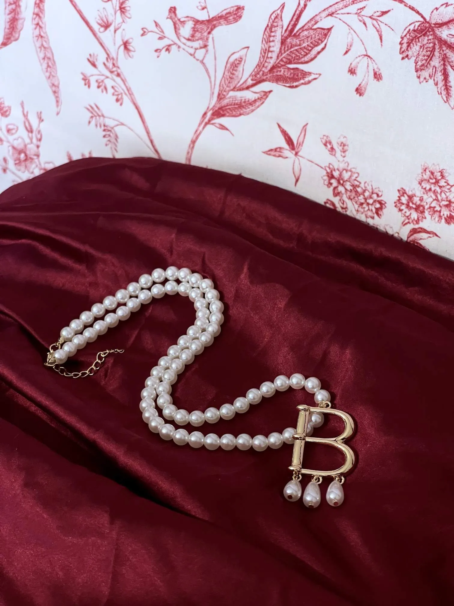 Tudor Inspired Anne Boleyn "B" Pearl Necklace