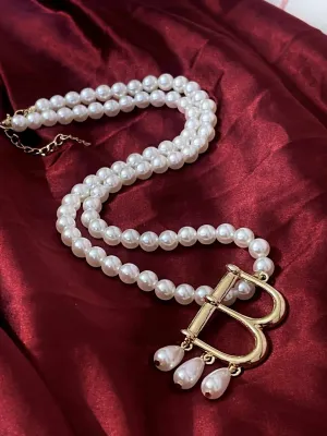 Tudor Inspired Anne Boleyn "B" Pearl Necklace
