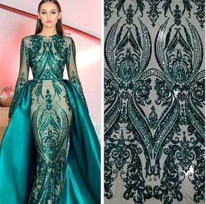 Turquoise Sequin Fabric- الترتر الفيروزي