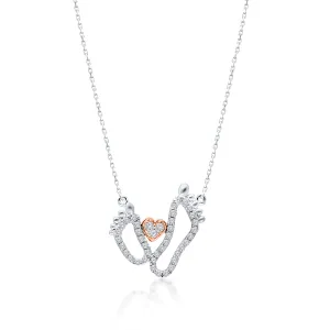 Two Tone Gold Diamond Eternal Love Necklace