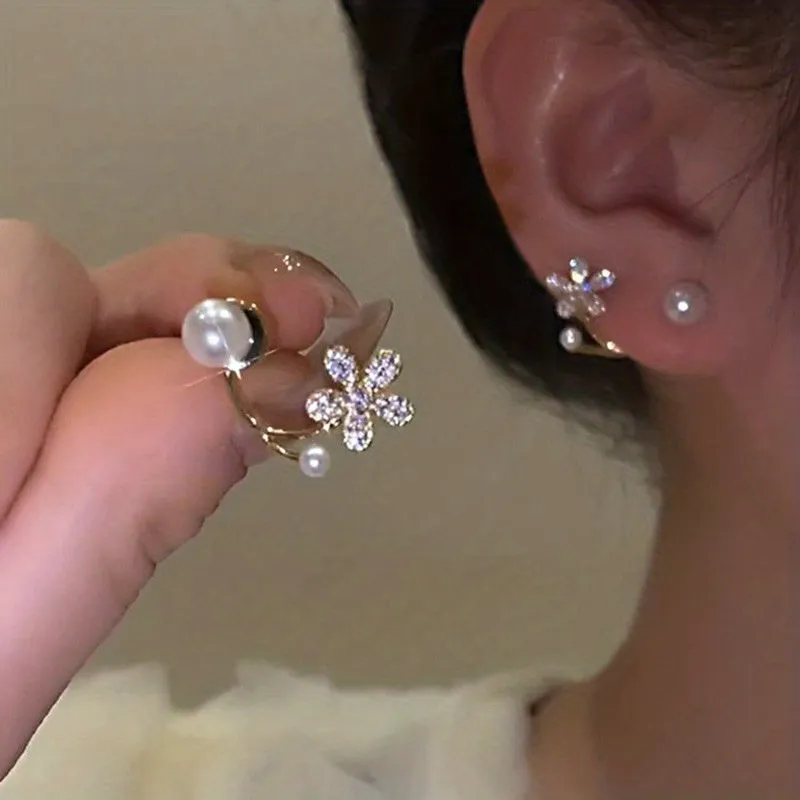 Unleash Your Personality with our Asymmetric Full Zircon Heart Shaped Tassel Earrings for Women and Girls