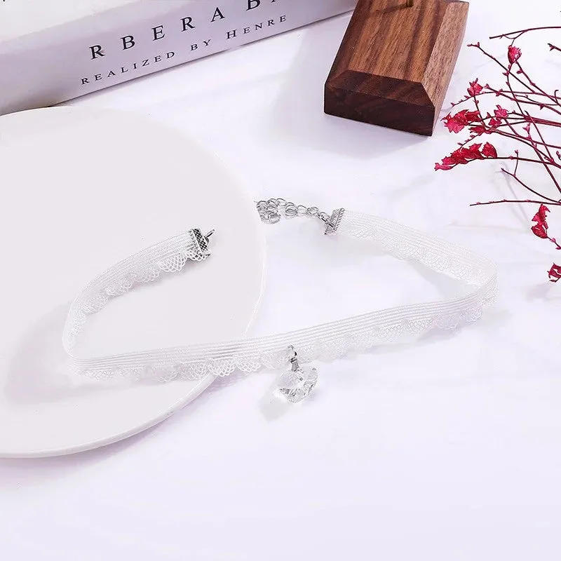 Vintage Velvet Pearl Choker Necklace Gothic