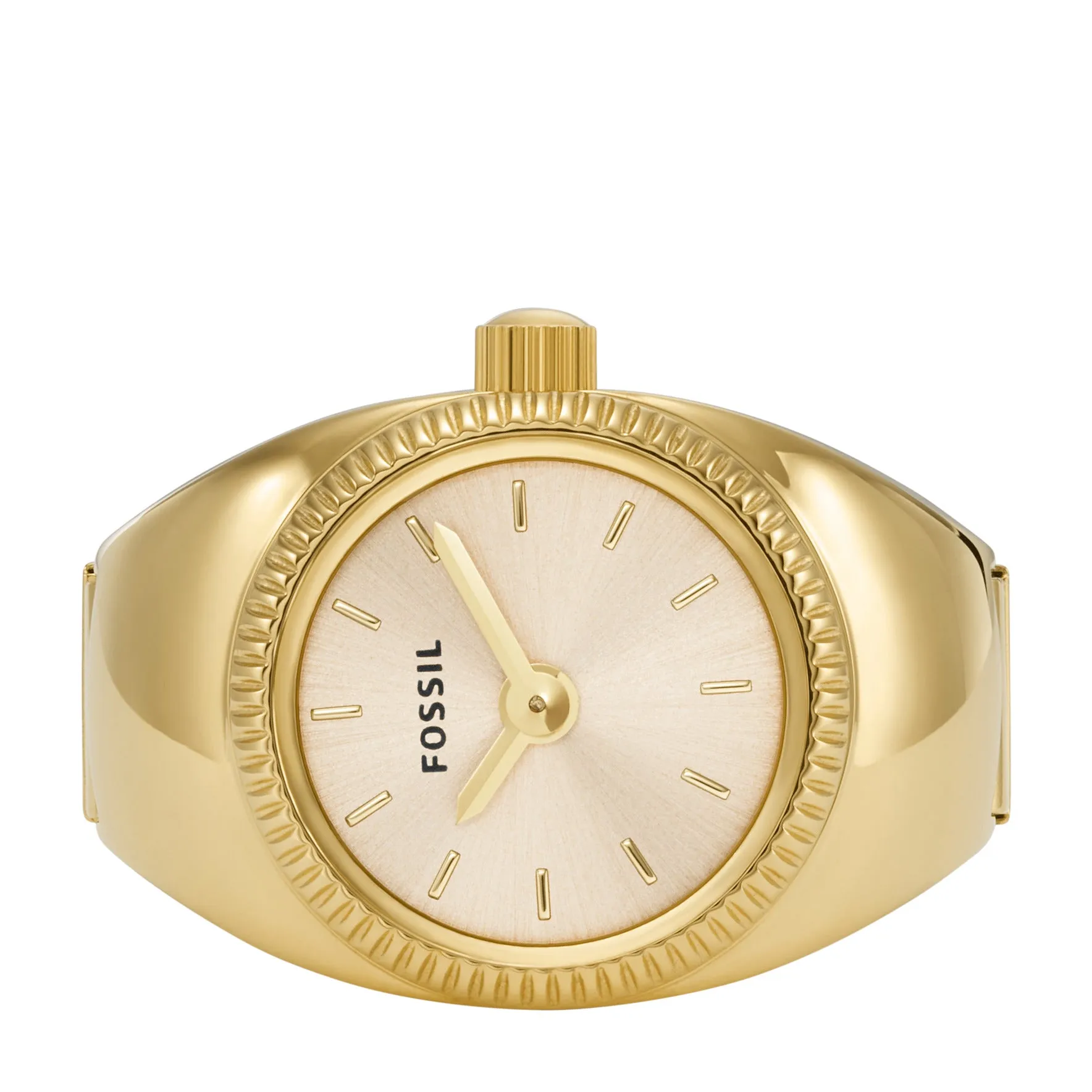 Watch Ring Two-Hand Gold-Tone Stainless Steel
