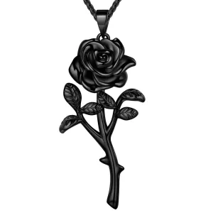 Women Rose Necklaces Gothic Vintage 3D Flower Pendant Romantic Grils Jewelry Gifts