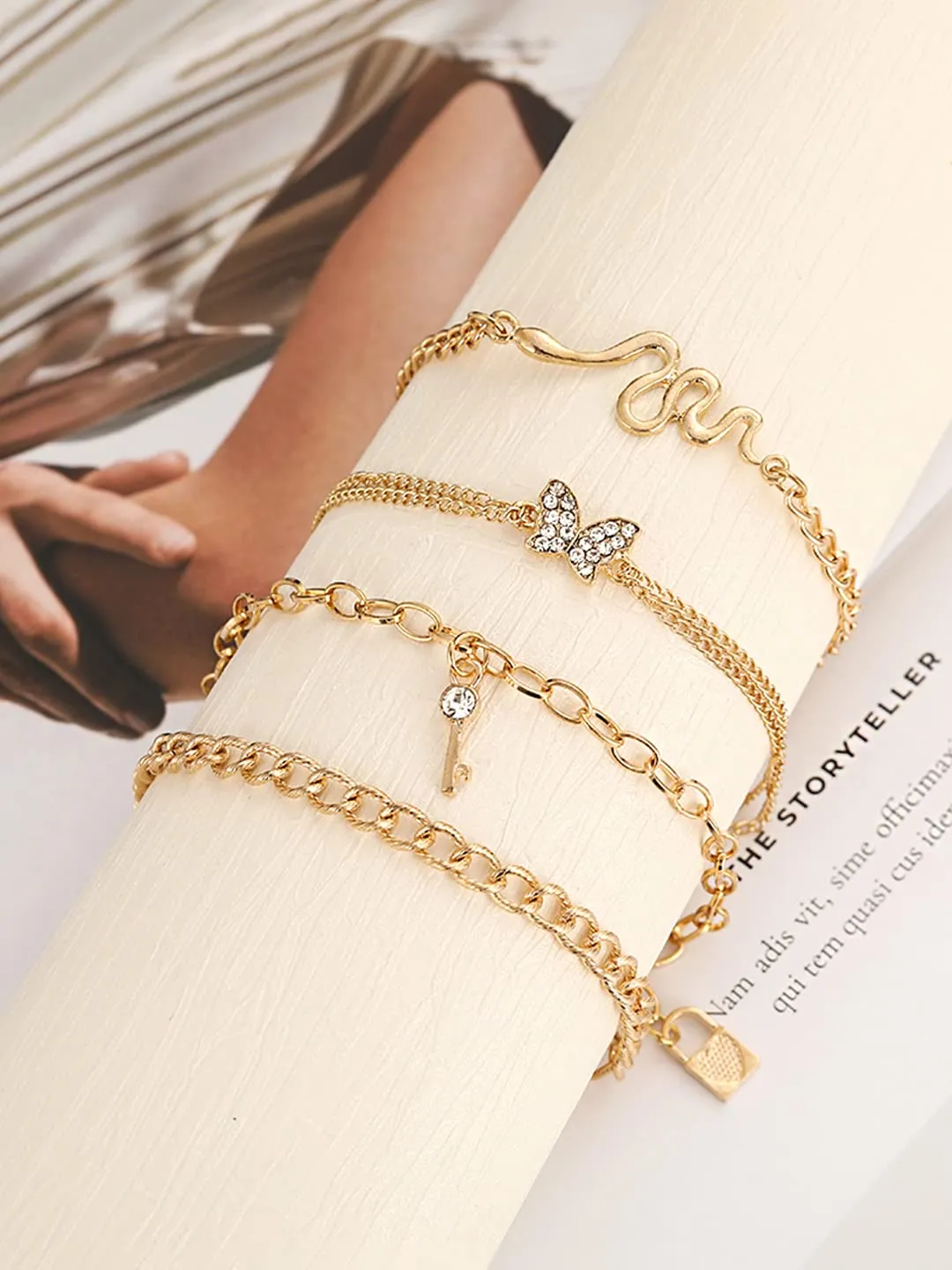 Yellow Chimes Bracelet for Women and Girls | Hanging Charms Bracelets for Women and Girls | Accessories Jewellery for Women | Birthday Gift for Girls and Women Anniversary Gift for Wife (Design 17)