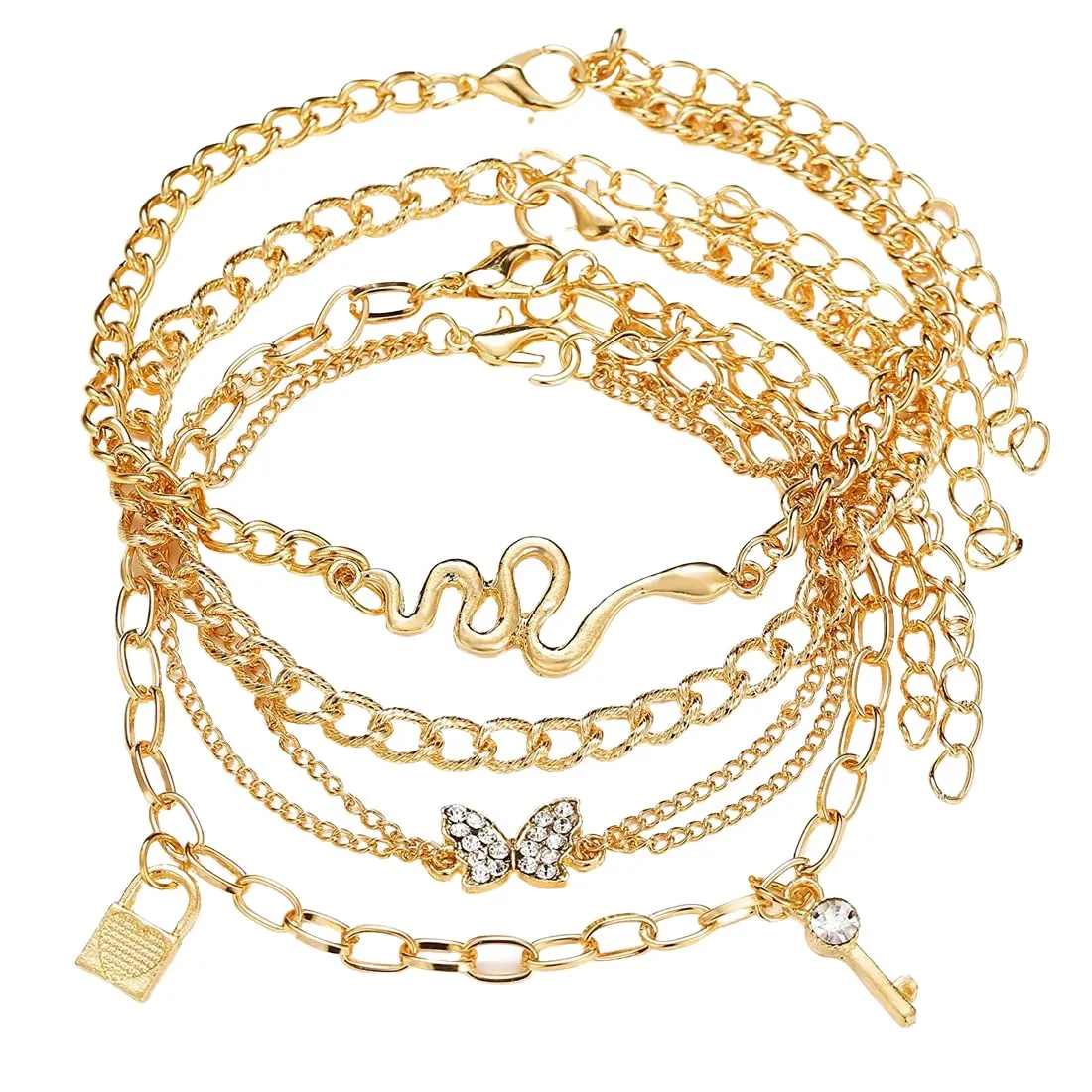 Yellow Chimes Bracelet for Women and Girls | Hanging Charms Bracelets for Women and Girls | Accessories Jewellery for Women | Birthday Gift for Girls and Women Anniversary Gift for Wife (Design 17)