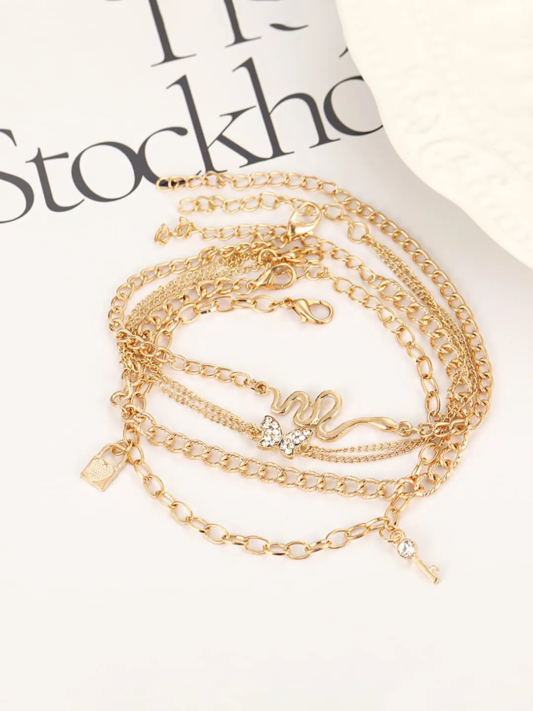 Yellow Chimes Bracelet for Women and Girls | Hanging Charms Bracelets for Women and Girls | Accessories Jewellery for Women | Birthday Gift for Girls and Women Anniversary Gift for Wife (Design 17)
