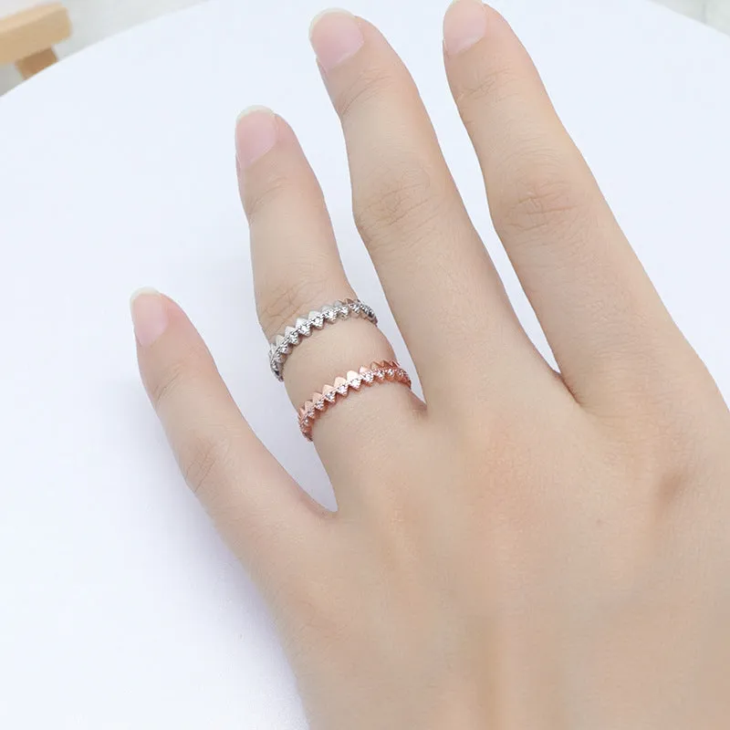 Zircon Rhombus Surround Silver Ring