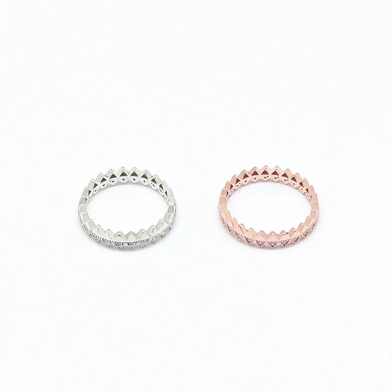 Zircon Rhombus Surround Silver Ring