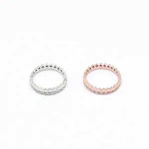 Zircon Rhombus Surround Silver Ring